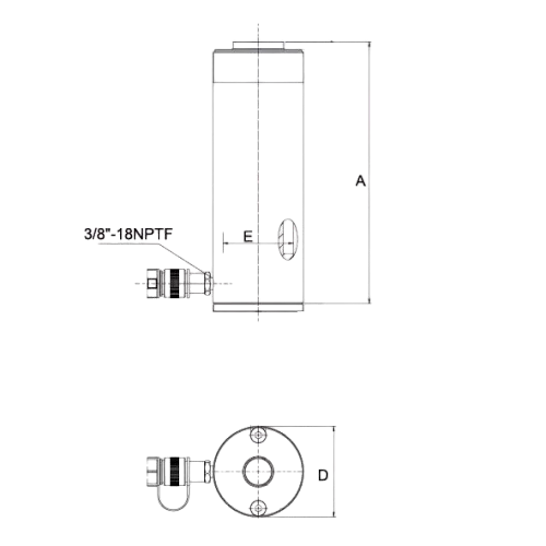 technical-specifications-of-rch-series-single-acting-hollow-hydraulic-cylinder